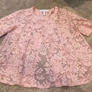 Lace pink BCBG top